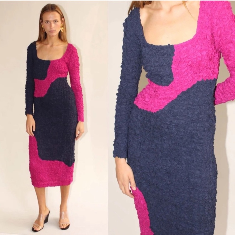 MARA HOFFMAN Amy Dress in Navy Multi Size Large